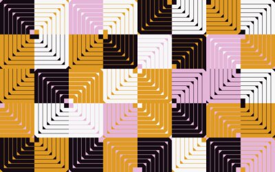 Behang Mid-Century Abstract Vector Pattern Design