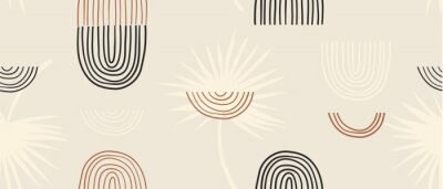 Behang Minimalist contemporary aesthetic trendy pattern. Fashionable template for design.