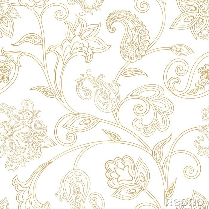 Behang Minimalistisch bloemenpatroon