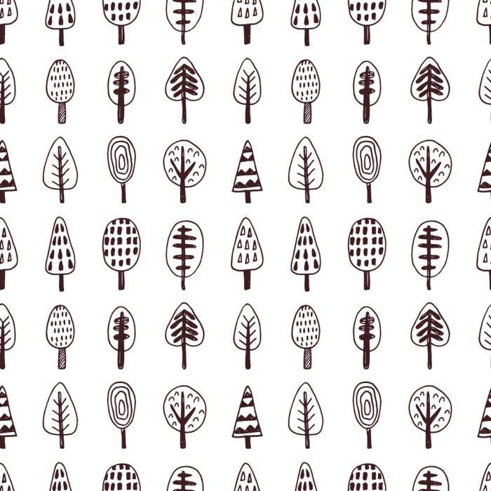 Behang Minimalistisch bospatroon