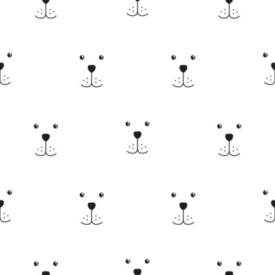 Behang Minimalistische hondengezichten