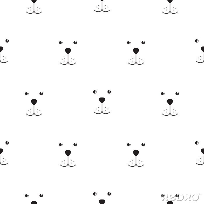 Behang Minimalistische hondengezichten