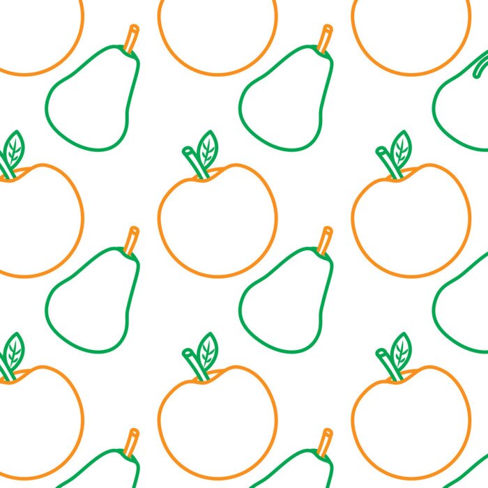 Behang Minimalistische kleurrijke appels en peren