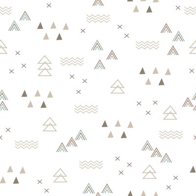 Behang Minimalistische Scandinavische geometrie in felle kleuren