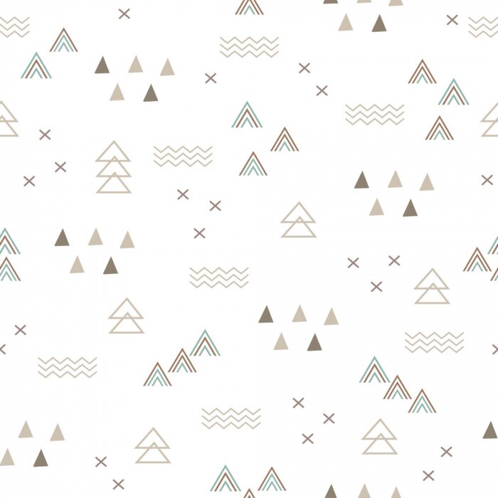 Behang Minimalistische Scandinavische geometrie in felle kleuren