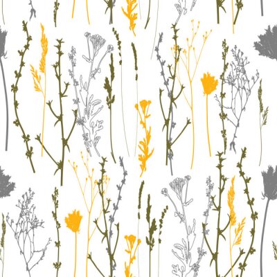 Behang Minimalistische veldplanten