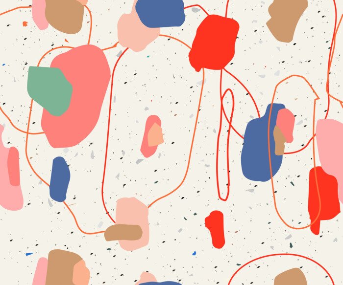 Behang Moderne abstracte kunst in vele kleuren