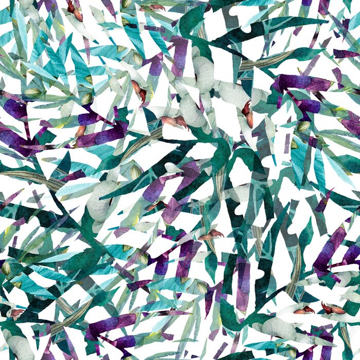 Behang Moderne abstractie op bladeren