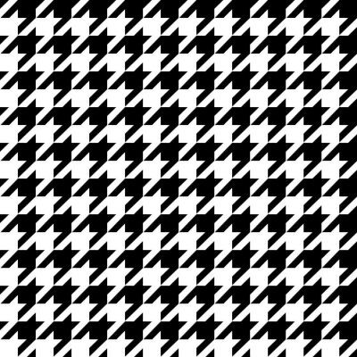 Behang Modieus naadloos patroon hundstuth zwart en wit textiel