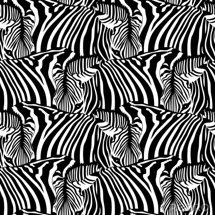 Behang Monochrome zebra's in een kudde