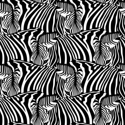 Behang Monochrome zebra's in een kudde