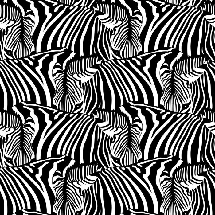 Behang Monochrome zebra's in een kudde