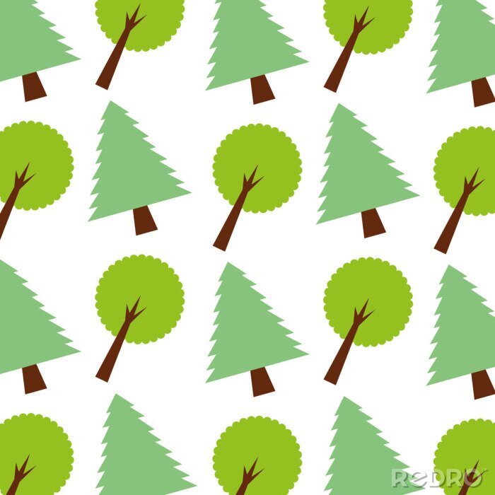 Behang Mooie groene bomen