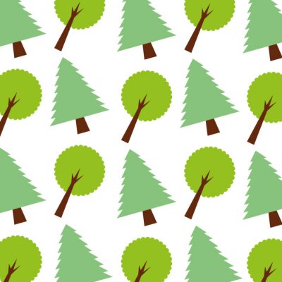 Behang Mooie groene bomen