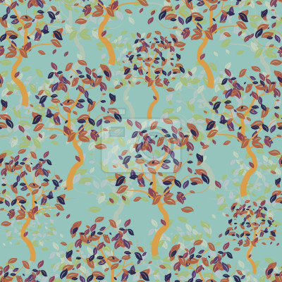 Behang Mooie herfst vintage bomen