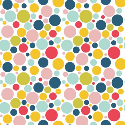 Behang Motief in gekleurde cirkels van verschillende grootte