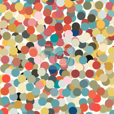 Behang Motief met gekleurde stippen over elkaar gelegd