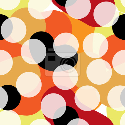 Behang Motief met stippen en gekleurde vormen