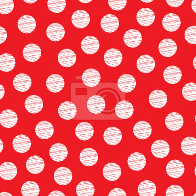 Behang Motief met stippen op een rode achtergrond