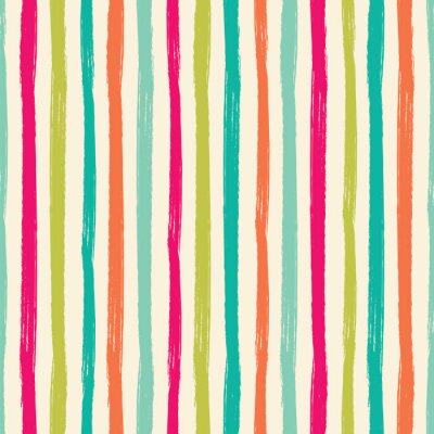 Behang Motief met verticale strepen in heldere tinten