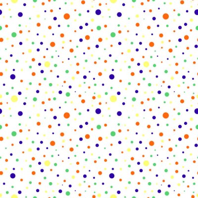Behang Motief van gekleurde stippen op een witte achtergrond