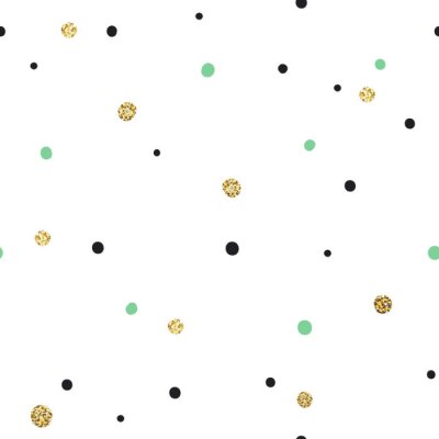 Behang Motief van stippen in drie kleuren