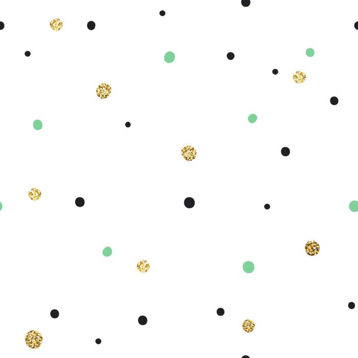 Behang Motief van stippen in drie kleuren