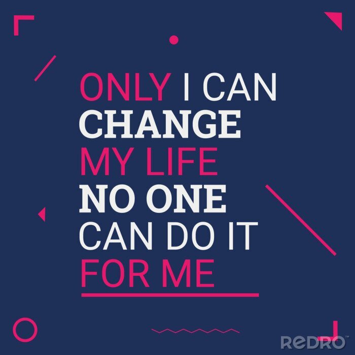 Behang Motiverende inscriptie op een marineblauwe achtergrond