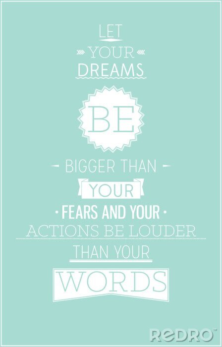 Behang Motiverende slogan op een blauwe achtergrond