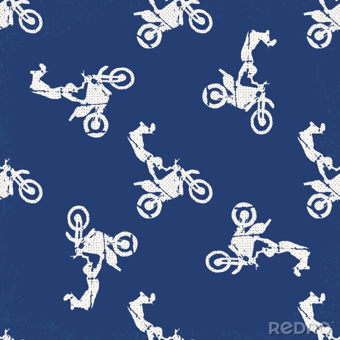 Behang Motor en fietsers man patroon illustratie
