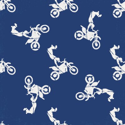 Behang Motor en fietsers man patroon illustratie
