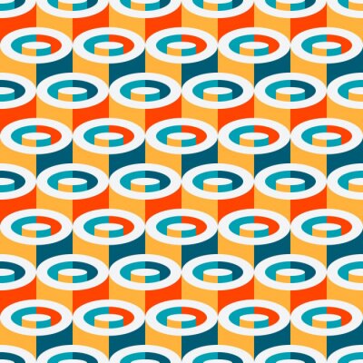 Behang Multicolor geometric cylindrical seamless pattern
