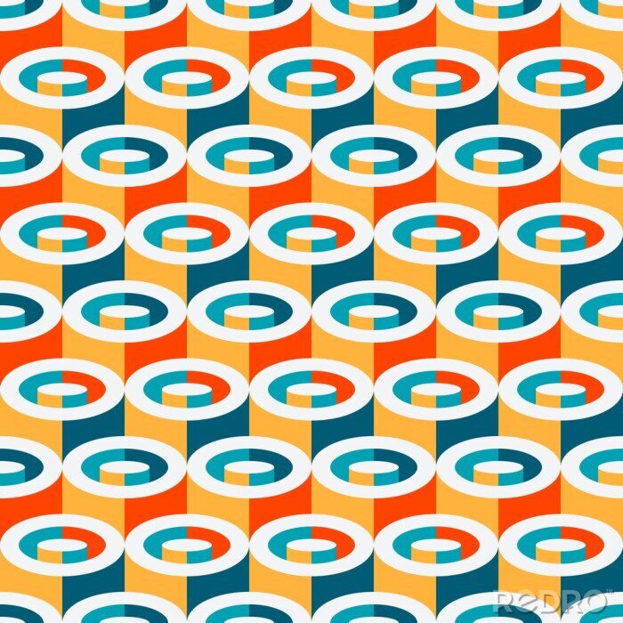 Behang Multicolor geometric cylindrical seamless pattern