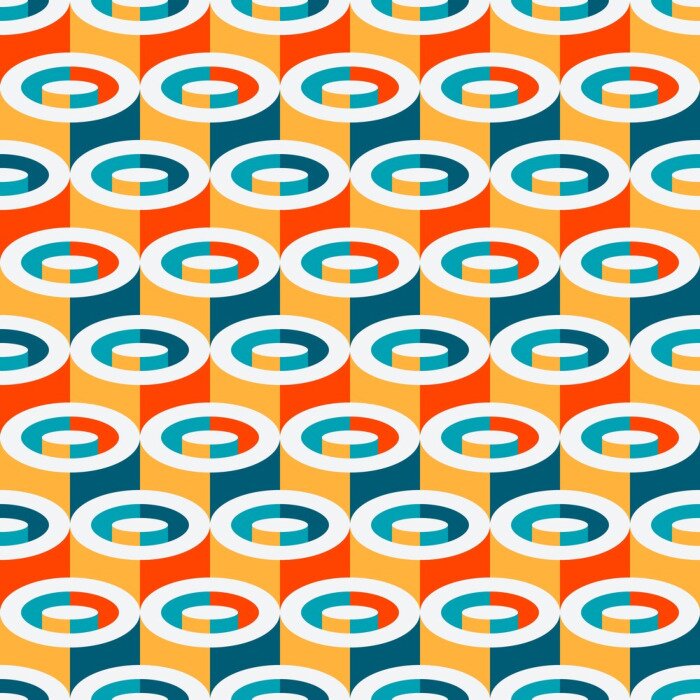 Behang Multicolor geometric cylindrical seamless pattern