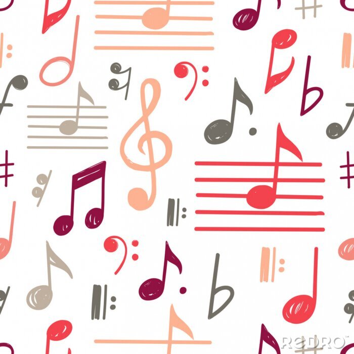 Behang Music Notes Vector Seamless Pattern