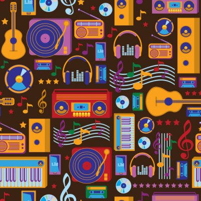 Behang Music seamless pattern