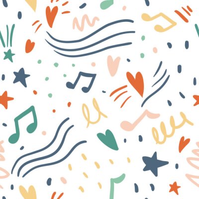 Behang Music seamless vector pattern
