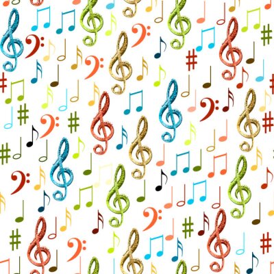 Behang Musical colorful notes seamless pattern