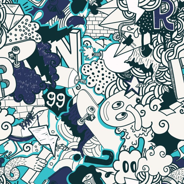 Behang Muurtekeningen voor jongeren