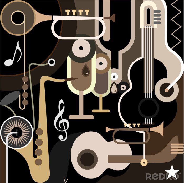 Behang Muziek Achtergrond - abstracte vector illustratie
