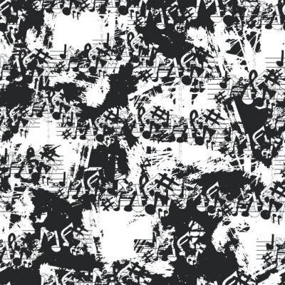Behang Muziek naadloos patroon. Vector