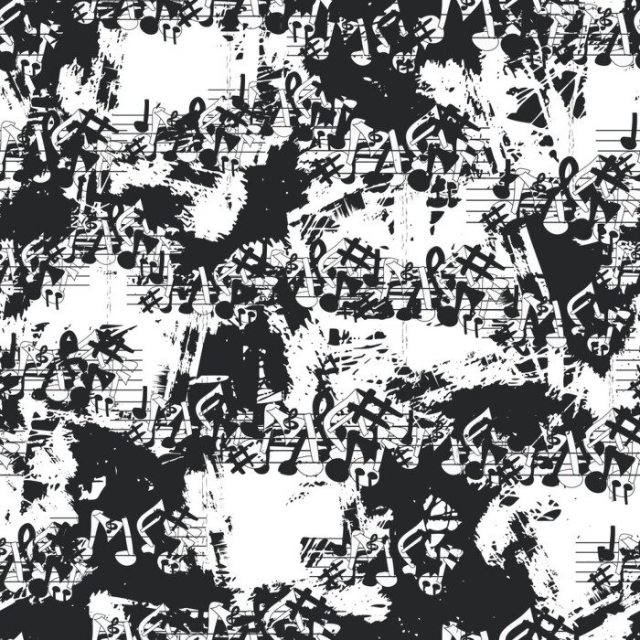 Behang Muziek naadloos patroon. Vector
