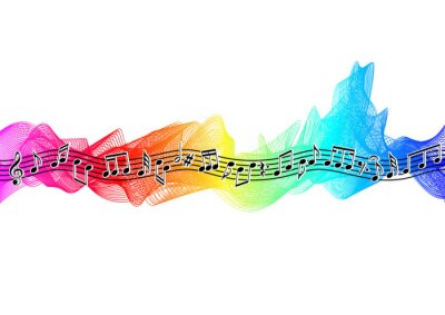Muzieknotaties op spectrum lint