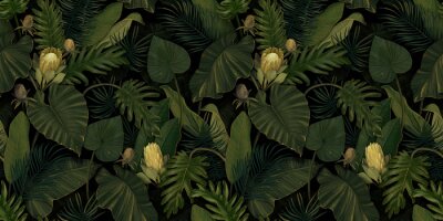 Behang Mysterieuze exotische struikgewas