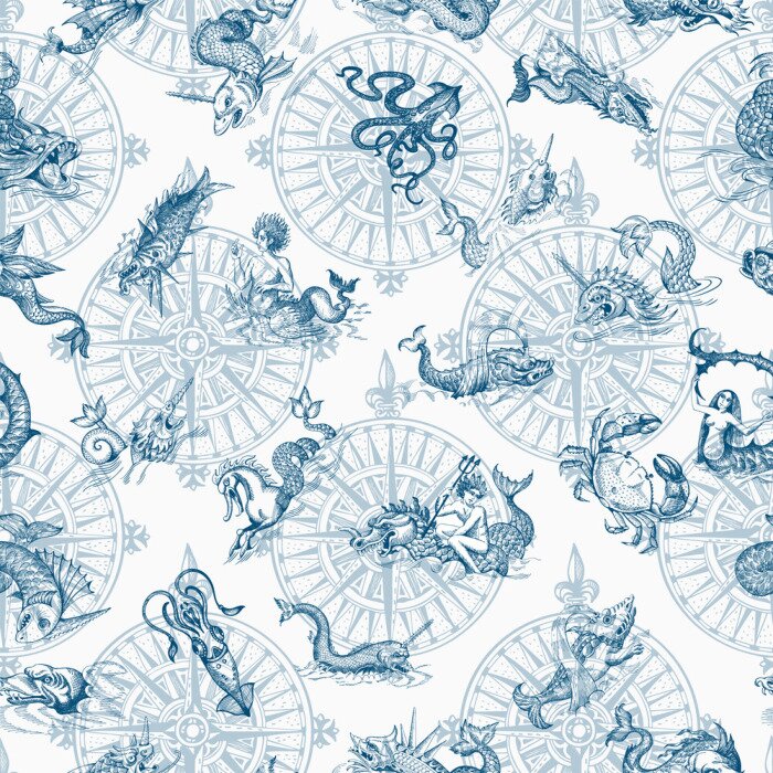 Behang Mythologische zeedieren