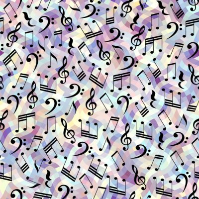 Behang Naadloos achtergrond patroon. Klassiek muziekpatroon met de notities.