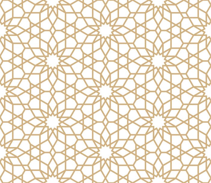 Behang Naadloos gouden oosters patroon. Islamitische achtergrond. Arabische lineaire textuur. Vector illustratie