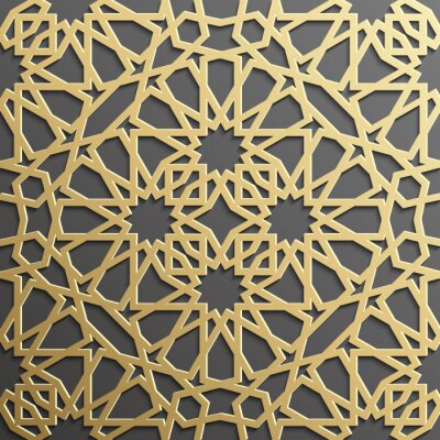 Behang Naadloos Islamitisch patroon 3d. Traditionele Arabische design element.