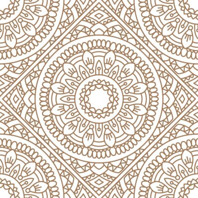 Behang Naadloos oosters patroon.