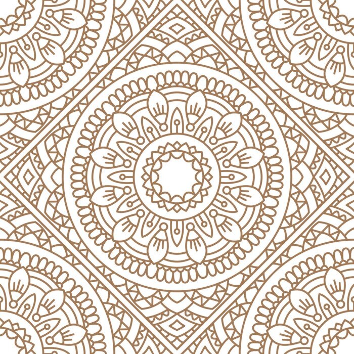 Behang Naadloos oosters patroon.